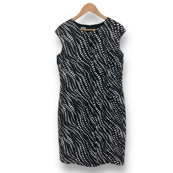 Size 12 ANNE‎ KLEIN BLACK & WHITE CLASSY SHEATH Day/Evening All-Season Office - Picture 4 of 4